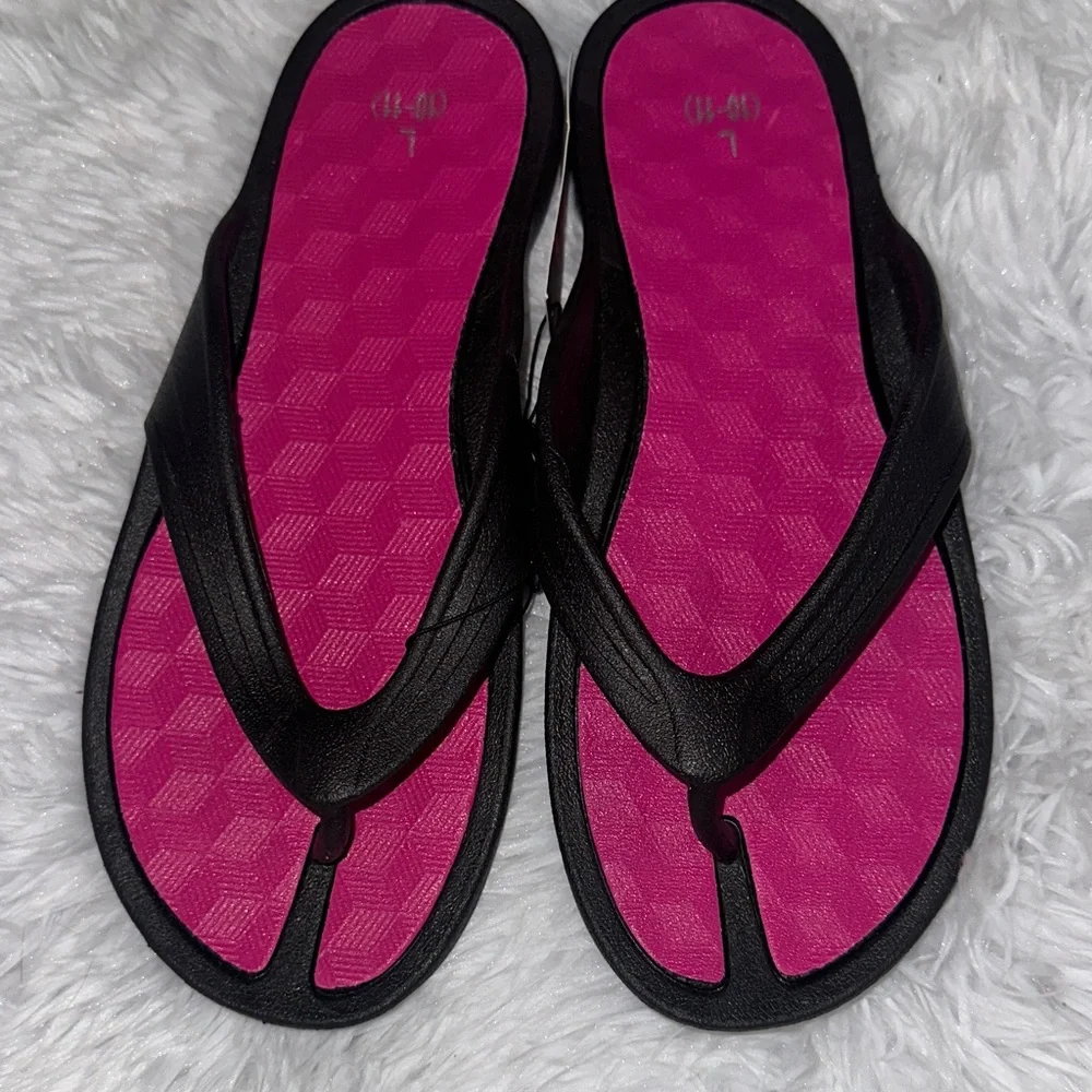Black and Pink Flip Flops
